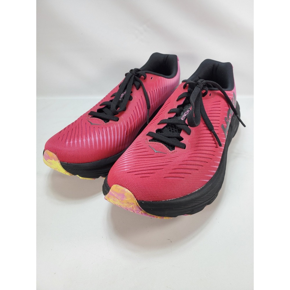 Hoka Rincon 3 Running Shoes Womens 7.5 Pink Black Lightweight Athletic Sneaker